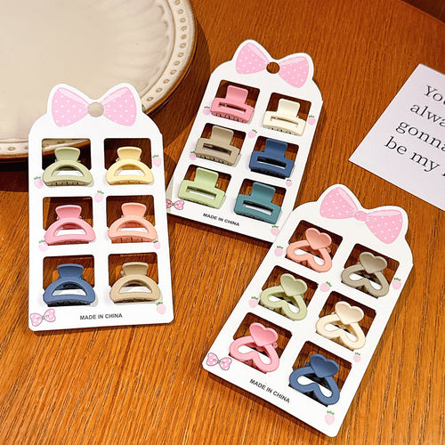 Kids Hair Clip Set, Cute Korean Hollow Mini Claw Clips for Girls, Colorful Princess Hair Accessories, Non-Slip Bang Clips, Side Hair Barrettes for Toddlers and Children